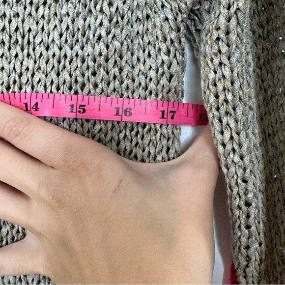 j.mclaughlin tan gold open knit long sleeve sweater - Picture 9 of 9